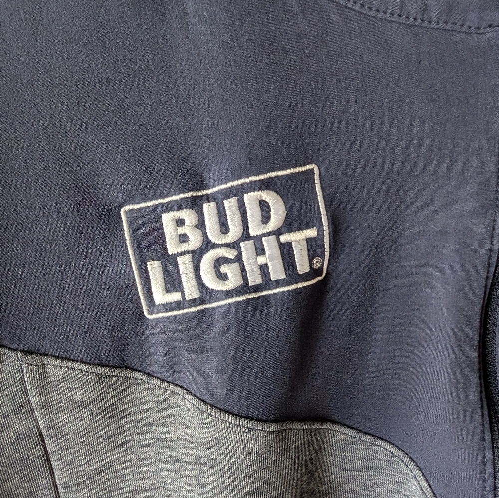 NFL Dri-FIT Navy and Grey Denver Broncos and Budlight Quarter zip M - Picture 4 of 8